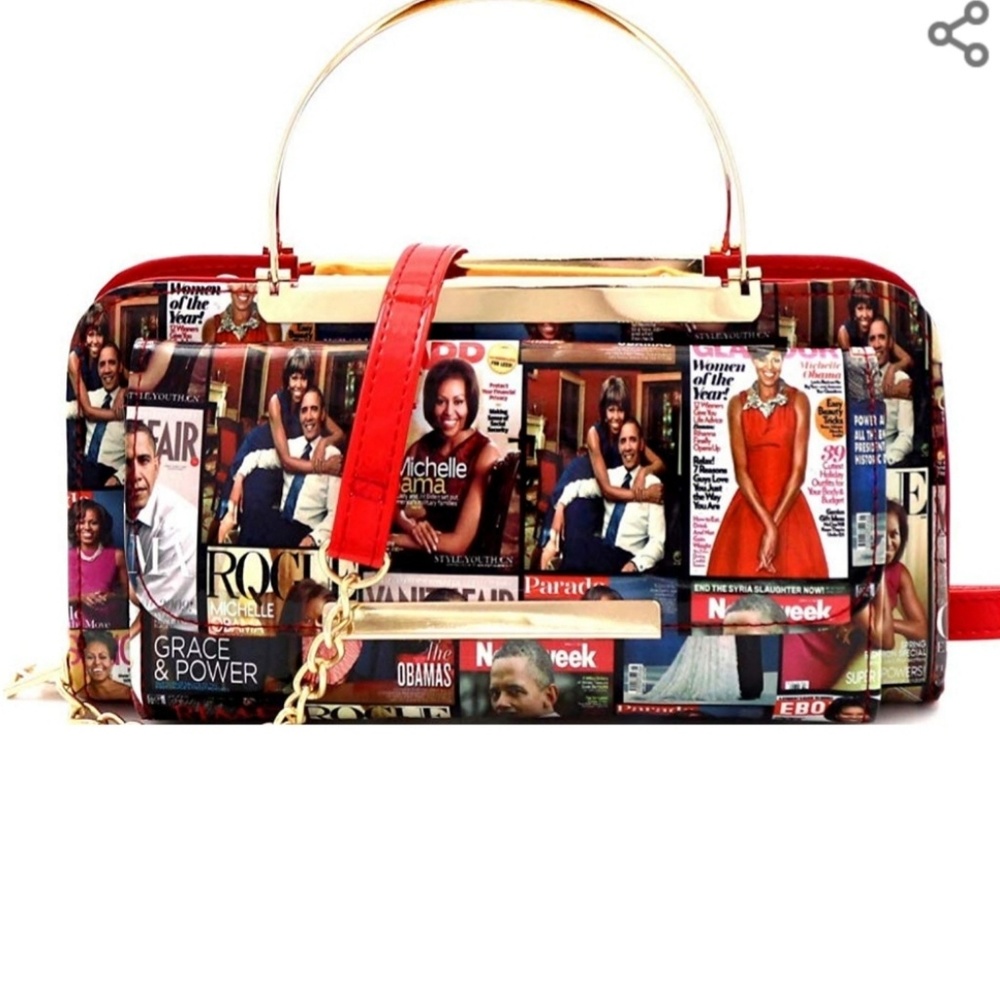 Michelle Obama Magazine cover wallet cluth wristle